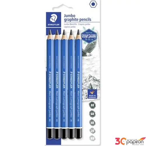 Grafitceruza készlet Staedtler jumbo, hatszögletű 5 különböző keménység Grafitceruzák radírvég nélkül