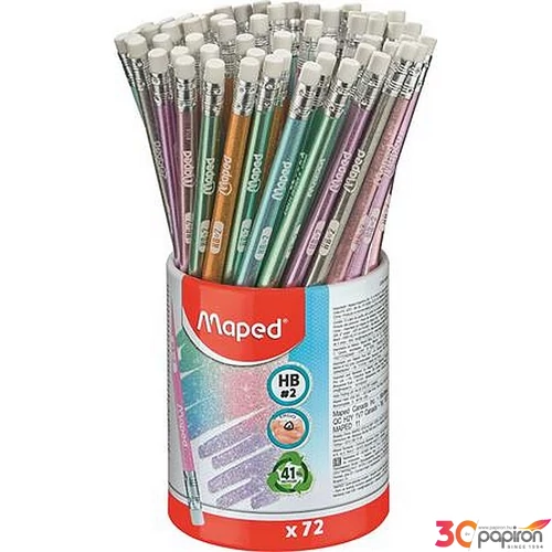 Grafitceruza radírral ceruzatartó HB háromszögletű MAPED  Black`Peps Glitter Deco  vegyes p