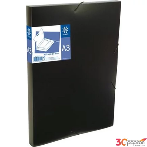 Gumia mappa A3 VIQUEL Coolbox 30mm PP műanyag fekete Iratrendezés VIQUEL 020805-05