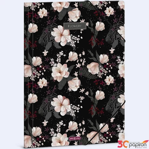 Gumis mappa A4 Ars una 24' Flowery black (5374) 50213740