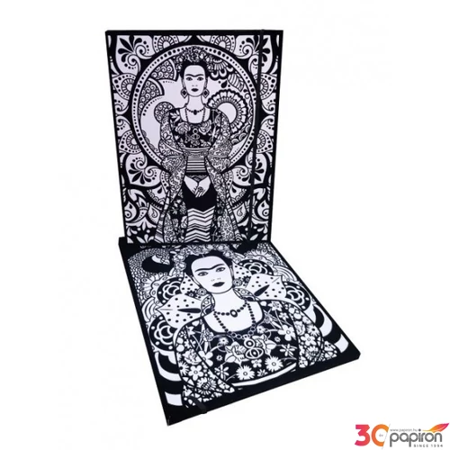 Gumis mappa A4 Colorvelvet FRIDA flokkolt felületű, színezhető 12-es filctoll készlettel CT30