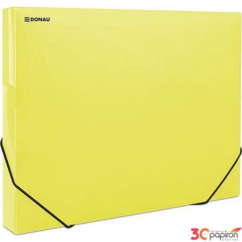 Gumis mappa A4 Donau 30mm PP, merevített áttetsző sárga Iratrendezés DONAU 8545001PL-11