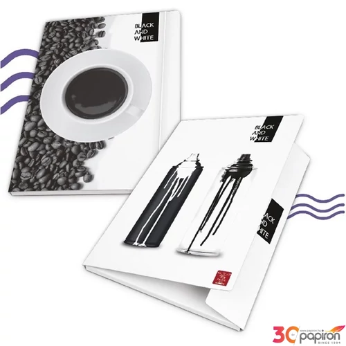 Gumis mappa A/4 Pigna karton Black and White
