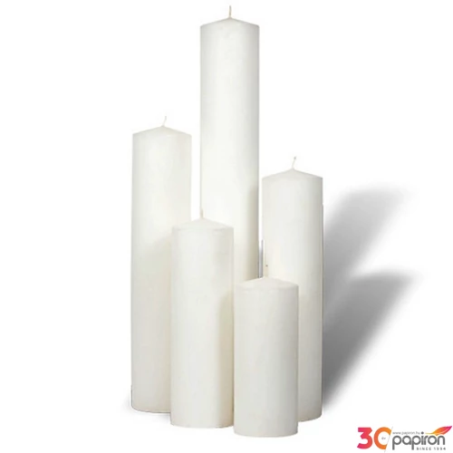 Gyertya henger paraffin festett fehér színű 6x6x15cm a termék ára 1db-ra értendő!