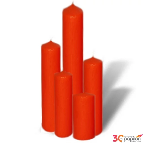 Gyertya henger paraffin festett piros színű 6x6x15cm a termék ára 1db-ra értendő!