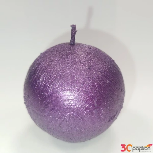 Gyertya gömb 5cm kapart metál lila