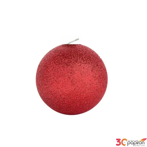 Gyertya gömb 5cm kapart metál piros