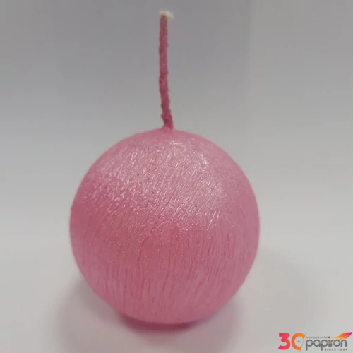 Gyertya gömb 5cm kapart metál rózsaszín 