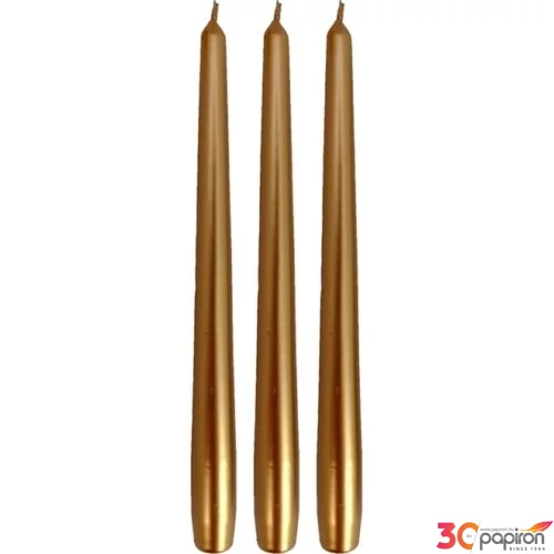 Gyertya kónusz metál 26cm Arany darabos! a termék ára 1db-ra értendő!