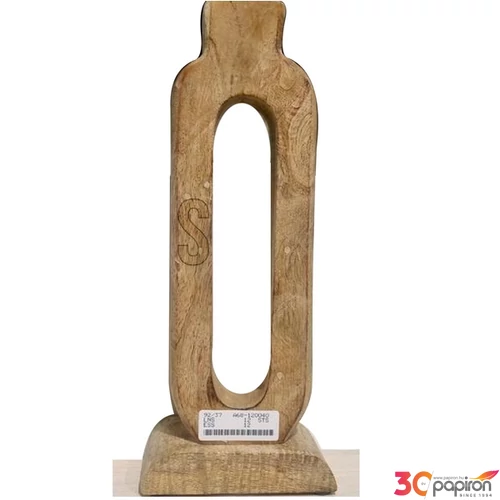 Gyertyatartó fa 30cm ovális 24 mangófából, natur kpm