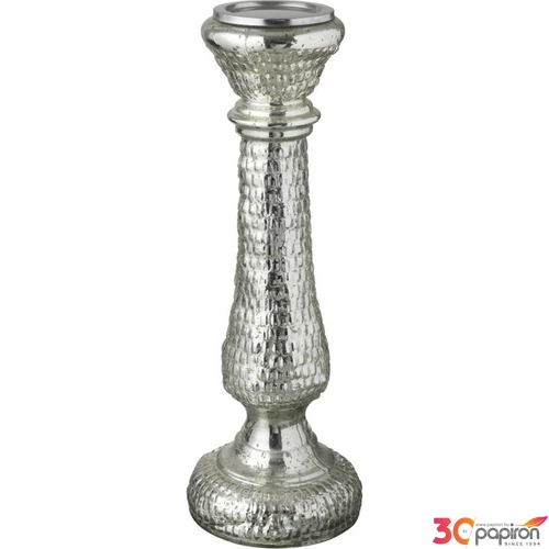Gyertyatartó 45cm üveg dekor ezüstözött üveg gyertyatartó 45cm Karácsonyi dekor antik