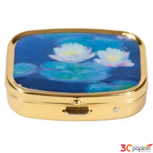 Gyógyszeres doboz fém 5,1x1,8x3,6cm, Monet: Seerosen 2 fakkos