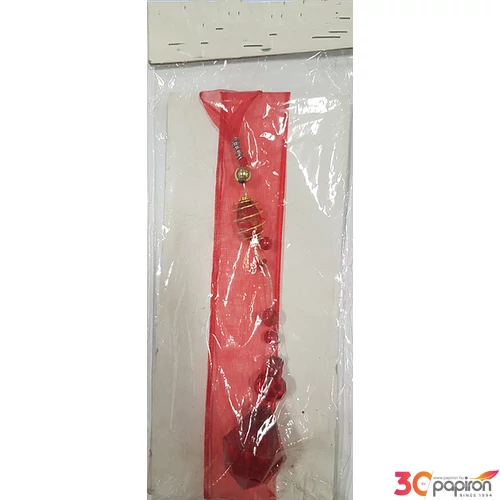 Szalag gyöngy organza szalagon kék, fekete, piros