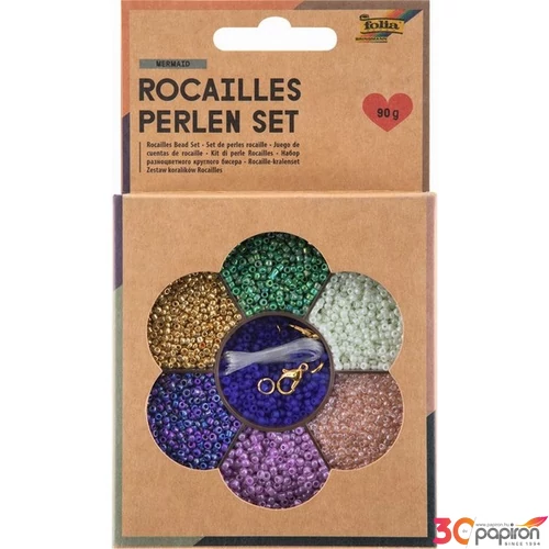 Gyöngyfűző szett Folia 90g SELLŐ (3x1m nylon szál, 3 kapocs)