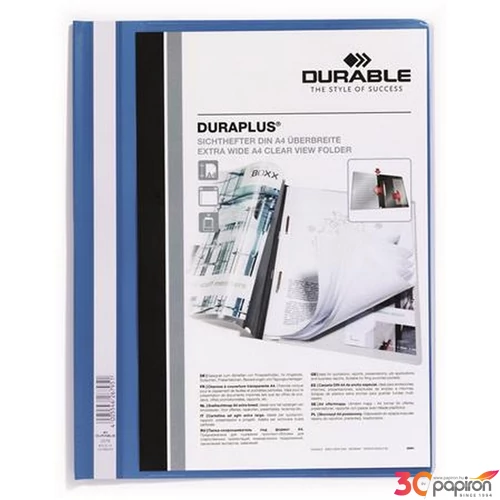 Gyorsfűző A4 Durable széles, panorámás, kék DB257906