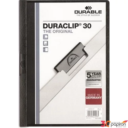 Gyorsfűző klipes A4 Durable fekete DB220001