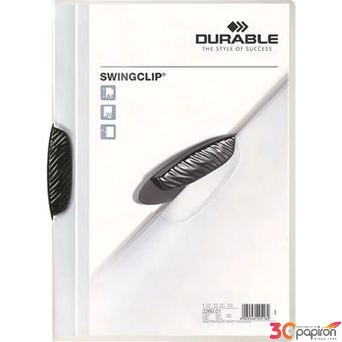 Gyorsfűző klipes A4 Durable fekete DB226001