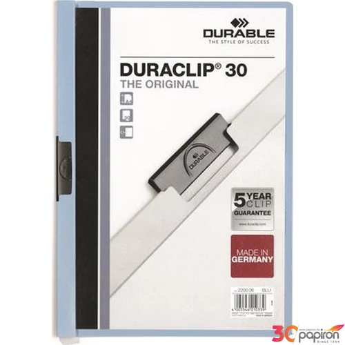 Gyorsfűző klipes A4 Durable kék DB220005
