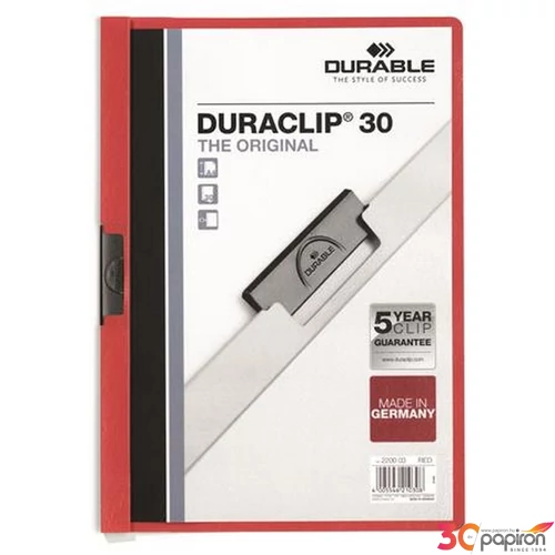 Gyorsfűző klipes A4 Durable piros DB220003