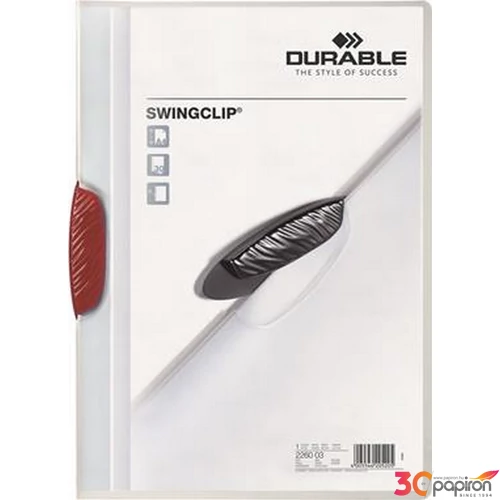 Gyorsfűző klipes A4 Durable piros DB226003