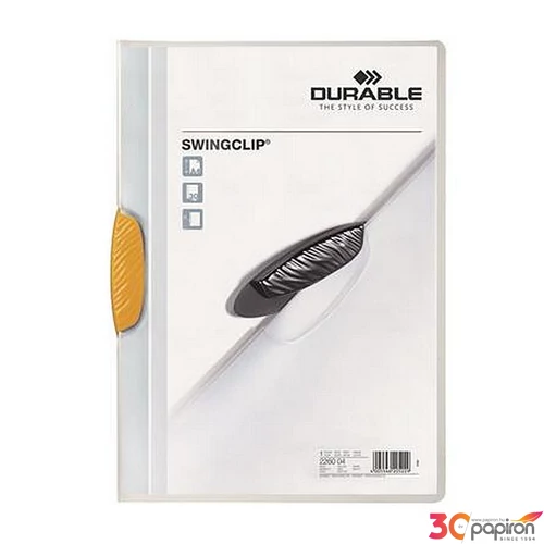 Gyorsfűző klipes A4 DURABLE Swingclip 30 sárga