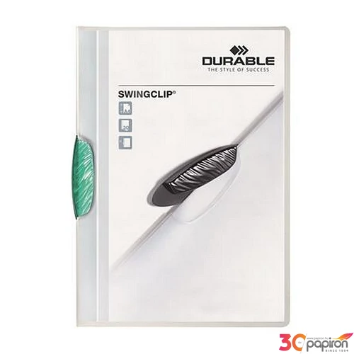 Gyorsfűző klipes A4 DURABLE Swingclip 30 sötétzöld