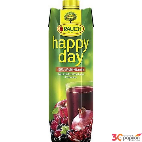 Gyümölcslé 100% Rauch 1l Happy day piros multivitamin KHI153