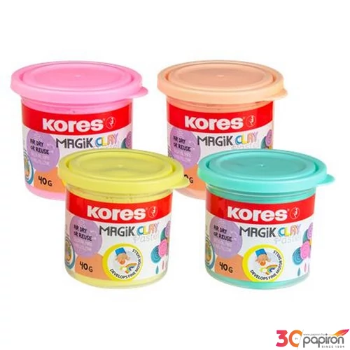 Gyurma 160g Kores Levegőre Száradó, 4 Pasztell Szín, Magic