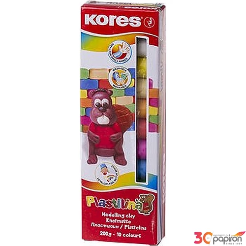 Gyurma színesKores Plastilina 10színű 200g-os Iskolaszerek Kores 34010