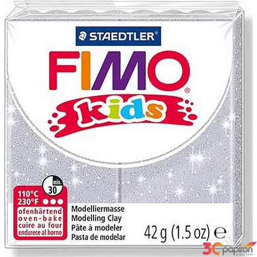 Gyurma 42 g Fimo égethető Kids glitteres ezüst FM8030812