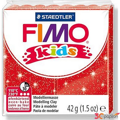Gyurma 42 g Fimo égethető Kids glitteres piros FM8030212