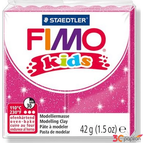 Gyurma 42 g Fimo égethető Kids glitteres rózsaszín FM8030262