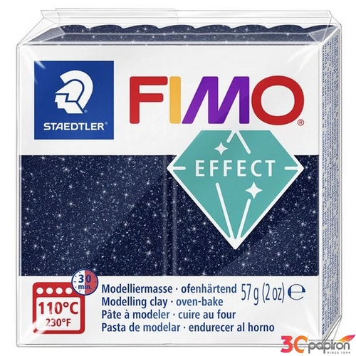 Gyurma 57 g égethető FIMO "Effect" csillámos kék