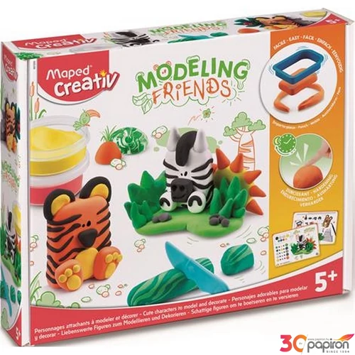 Gyurma készlet Maped levegőre száradó, MAPED CREATIV, Modelin Friends Wild, vadvilág