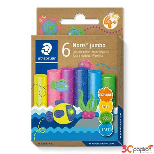 Gyurma készlet modellező STAEDTLER Noris jumbo 842 6 különböző csillámos szín