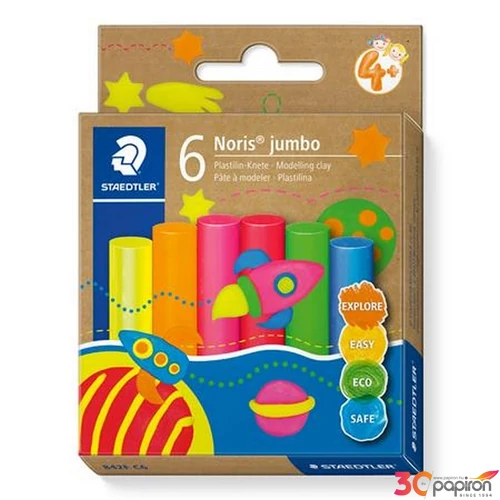 Gyurma készlet modellező STAEDTLER Noris jumbo 842 6 különböző neon szín