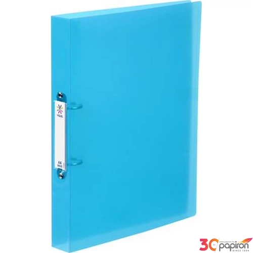 Gyűrűskönyv A4 2gy. 40mm, maxi, PP, cserélhető címke Viquel Propyglass, kék