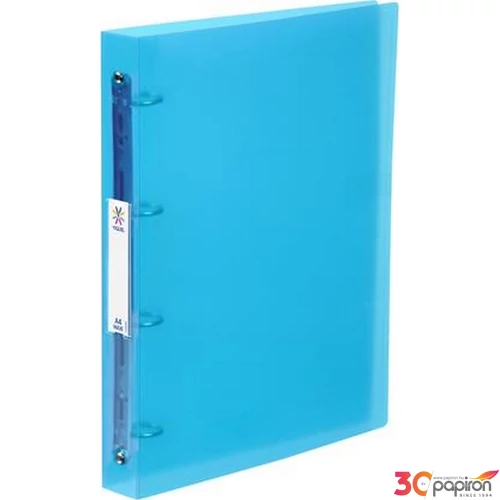 Gyűrűskönyv A4 4gy. 40mm, maxi, PP, cserélhető címke Viquel Propyglass, kék