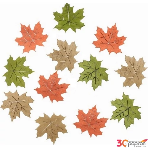 Halloween fa dekor 4cm Levél 12db/csomag Halloween-i őszi dekoráció!