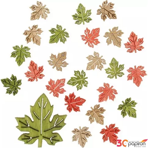 Halloween fa dekor 2cm Levél 24db/csomag Halloween-i őszi dekoráció!