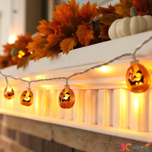 Halloween fényfűzér 10 led-del, 4 különböző mintával kpm25