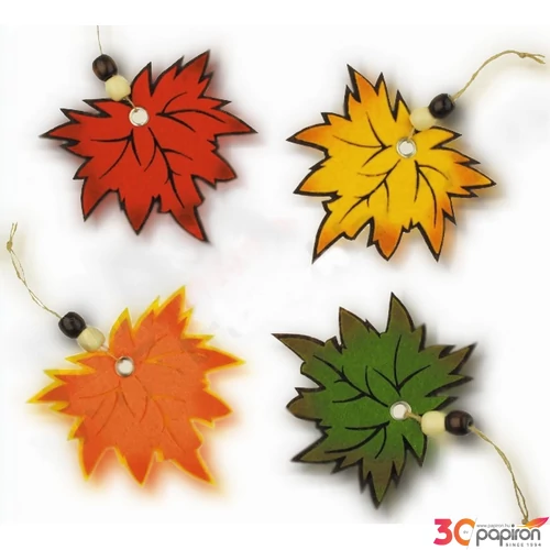 Halloween filc dekor 10cm Levél barna-narancs sárga-narancs Halloween-i őszi dekoráció!