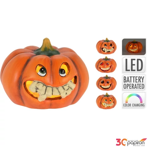 Halloween dekor kerámia '23 tök, ledes kpm