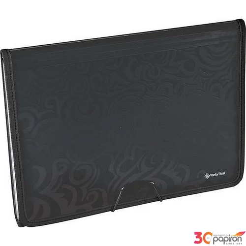 Harmonika mappa A4 Panta Plast TaiChi 6rekeszes PP műanyag gumis fekete PANTA PLAST 0410-0077-01