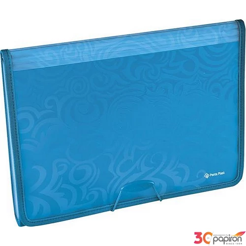 Harmonika mappa A4 Panta Plast TaiChi 6rekeszes PP műanyag gumis kék PANTA PLAST 0410-0077-03