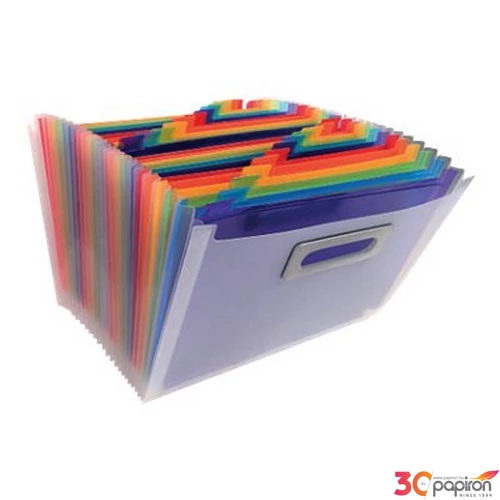 Harmónika irattartó Exacompta Crystal A4 24 rekeszes PP átlátszó, 330x235x250mm