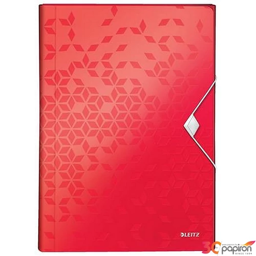 Harmónika mappa Leitz A4, PP, 6 rekeszes Wow piros E45890026