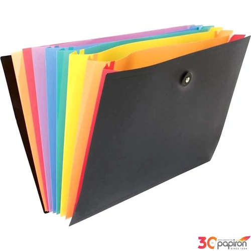 Harmónika mappa VIQUEL Rainbow Class 8rekesz PP gumis fekete VIQUEL 110087-05