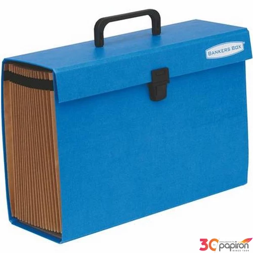 Harmónikatáska Fellowes karton, 19 rekeszes, Bankers Box Handifi kék