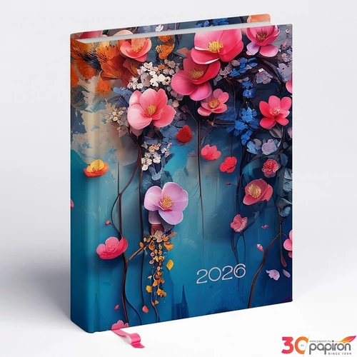 Határidőnapló 2026 Hölgyeknek Librobello 5421-66 floral Realsystem 2026 kollekció!